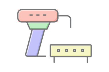 Endüstriyel tarayıcı, vektör, piksel mükemmel, illüstratör dosyası