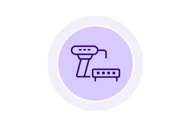 Endüstriyel tarayıcı, vektör, piksel mükemmel, illüstratör dosyası