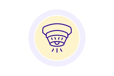 Endüstriyel Duman Detektörü, vektör, piksel mükemmel, illüstratör dosyası