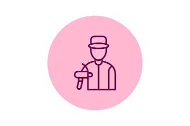 Endüstriyel boyacı, vektör, piksel mükemmel, illüstratör dosyası