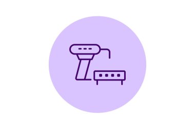 Endüstriyel tarayıcı, vektör, piksel mükemmel, illüstratör dosyası