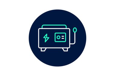 Endüstriyel Jeneratör, vektör, piksel mükemmel, illüstratör dosyası