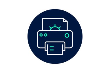 Endüstriyel yazıcı, vektör, piksel mükemmel, illüstratör dosyası