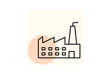 Fabrika Binası, vektör, piksel mükemmel, illüstratör dosyası