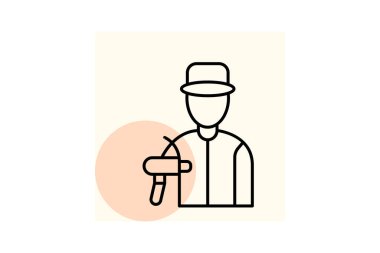 Endüstriyel boyacı, vektör, piksel mükemmel, illüstratör dosyası