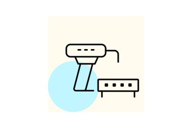 Endüstriyel tarayıcı, vektör, piksel mükemmel, illüstratör dosyası