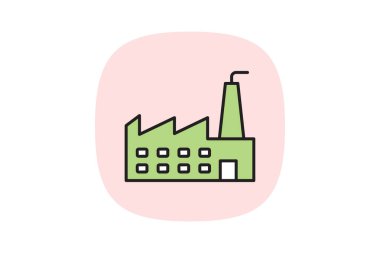 Fabrika Binası, vektör, piksel mükemmel, illüstratör dosyası