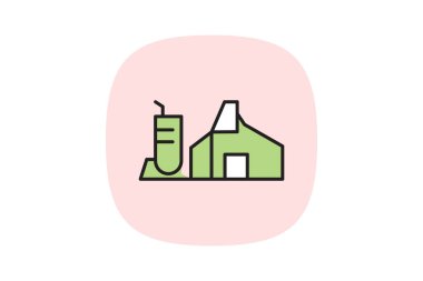 Çimento Fabrikası, vektör, piksel mükemmel, illüstratör dosyası