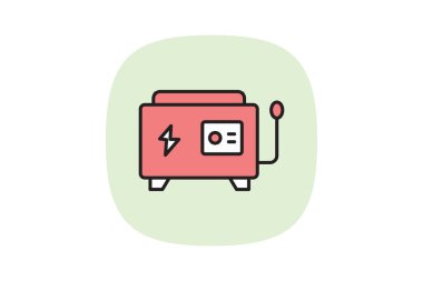 Endüstriyel Jeneratör, vektör, piksel mükemmel, illüstratör dosyası