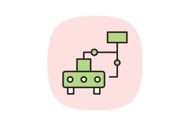 Endüstriyel Bilgisayar, vektör, piksel mükemmel, illüstratör dosyası