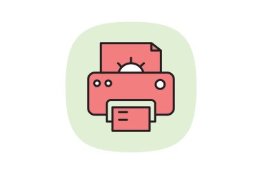 Endüstriyel yazıcı, vektör, piksel mükemmel, illüstratör dosyası