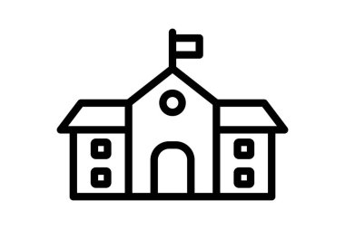 Okul Kampüsü, vektör, piksel mükemmel, illüstratör dosyası