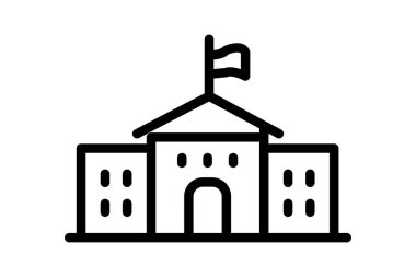 Üniversite Binası, vektör, piksel mükemmel, illüstratör dosyası