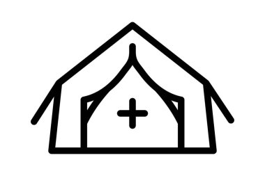 Field Hospital Çadırı, vektör, piksel mükemmel, illüstratör dosyası