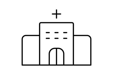 Hastane binası, vektör, piksel mükemmel, illüstratör dosyası
