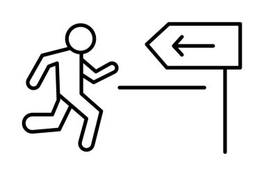 Tahliye güzergahı İşareti, vektör, piksel mükemmel, illüstratör dosyası