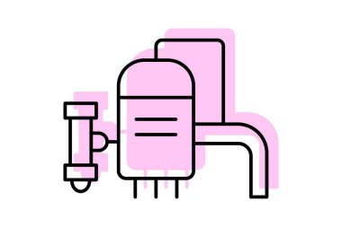 Su arıtma tesisi, vektör, piksel mükemmel, illüstratör dosyası