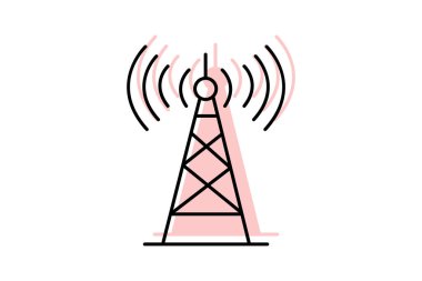 Telekomünikasyon Kulesi, vektör, piksel mükemmel, illüstratör dosyası