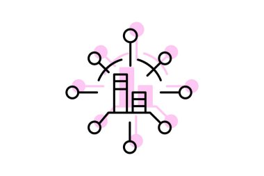 Akıllı Şehir Merkezi, vektör, piksel mükemmel, illüstratör dosyası