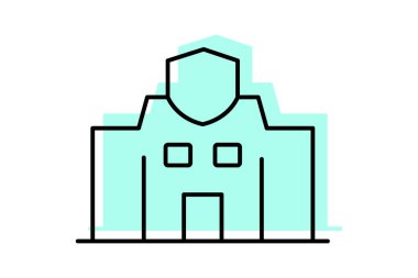 Polis Merkezi, vektör, piksel mükemmel, illüstratör dosyası