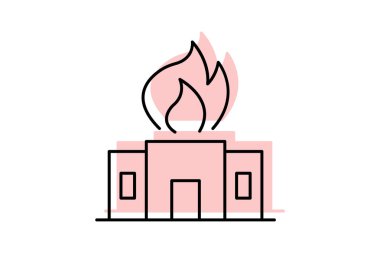 İtfaiye İstasyonu, vektör, piksel mükemmel, illüstratör dosyası