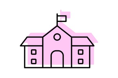 Okul Kampüsü, vektör, piksel mükemmel, illüstratör dosyası