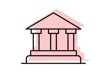 Adliye binası, vektör, piksel mükemmel, illüstratör dosyası