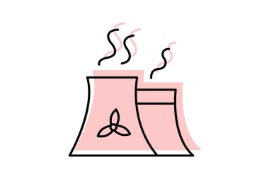 Nükleer Santral, vektör, piksel mükemmel, illüstratör dosyası