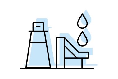 Yağ Rafinerisi, vektör, piksel mükemmel, illüstratör dosyası