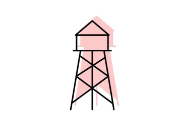 Su kulesi, vektör, piksel mükemmel, illüstratör dosyası