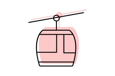 Kablo Araba Sistemi, vektör, piksel mükemmel, illüstratör dosyası