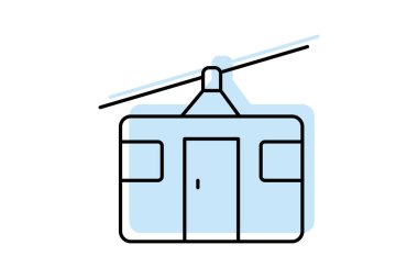 Funicular Demiryolu, vektör, piksel mükemmel, illüstratör dosyası