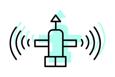 Uydu Yer İstasyonu, vektör, piksel mükemmel, illüstratör dosyası