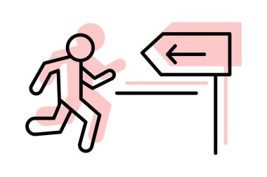 Tahliye güzergahı İşareti, vektör, piksel mükemmel, illüstratör dosyası