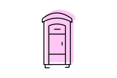 Taşınabilir Tuvalet Bankası, vektör, piksel mükemmel, illüstratör dosyası