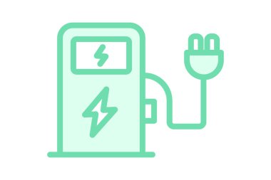 Elektrik Araç Yükleme İstasyonu, vektör, piksel mükemmel, illüstratör dosyası