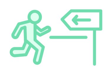 Tahliye güzergahı İşareti, vektör, piksel mükemmel, illüstratör dosyası