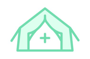 Field Hospital Çadırı, vektör, piksel mükemmel, illüstratör dosyası