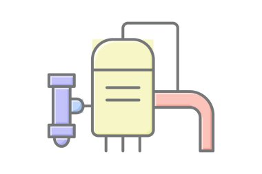 Su arıtma tesisi, vektör, piksel mükemmel, illüstratör dosyası