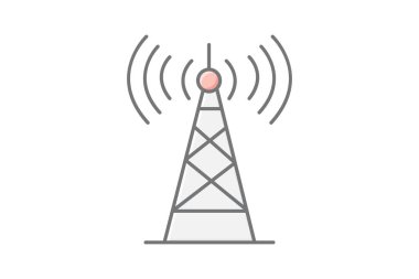 Telekomünikasyon Kulesi, vektör, piksel mükemmel, illüstratör dosyası