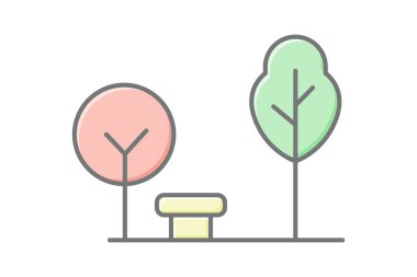 Kamu Parkı, vektör, piksel mükemmel, illüstratör dosyası