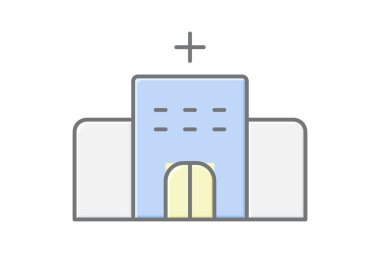 Hastane binası, vektör, piksel mükemmel, illüstratör dosyası