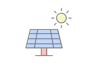 Güneş Çiftliği, vektör, piksel mükemmel, illüstratör dosyası