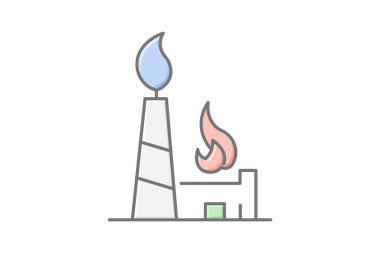 Doğal Gaz Tesisi, vektör, piksel mükemmel, illüstratör dosyası