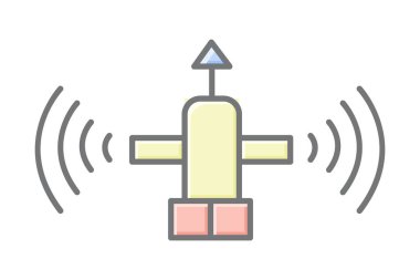 Uydu Yer İstasyonu, vektör, piksel mükemmel, illüstratör dosyası