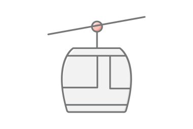 Kablo Araba Sistemi, vektör, piksel mükemmel, illüstratör dosyası