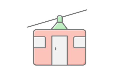 Funicular Demiryolu, vektör, piksel mükemmel, illüstratör dosyası