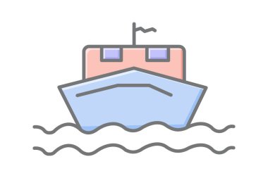 Feribot Terminali, vektör, piksel mükemmel, illüstratör dosyası