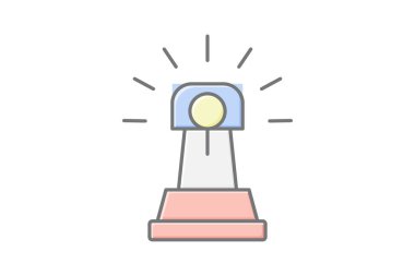 Acil Işıklandırma Kulesi, vektör, piksel mükemmel, illüstratör dosyası