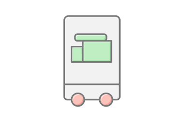 Mobil Mutfak Birimi, vektör, piksel mükemmel, illüstratör dosyası